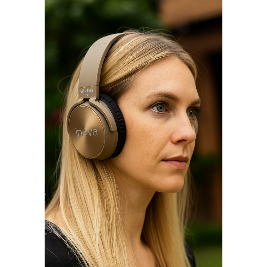 Fone de Ouvido Headset Bluetooth Som Estéreo Sem Fio Wireless Resistente, Anti-ruído Design Dobrável