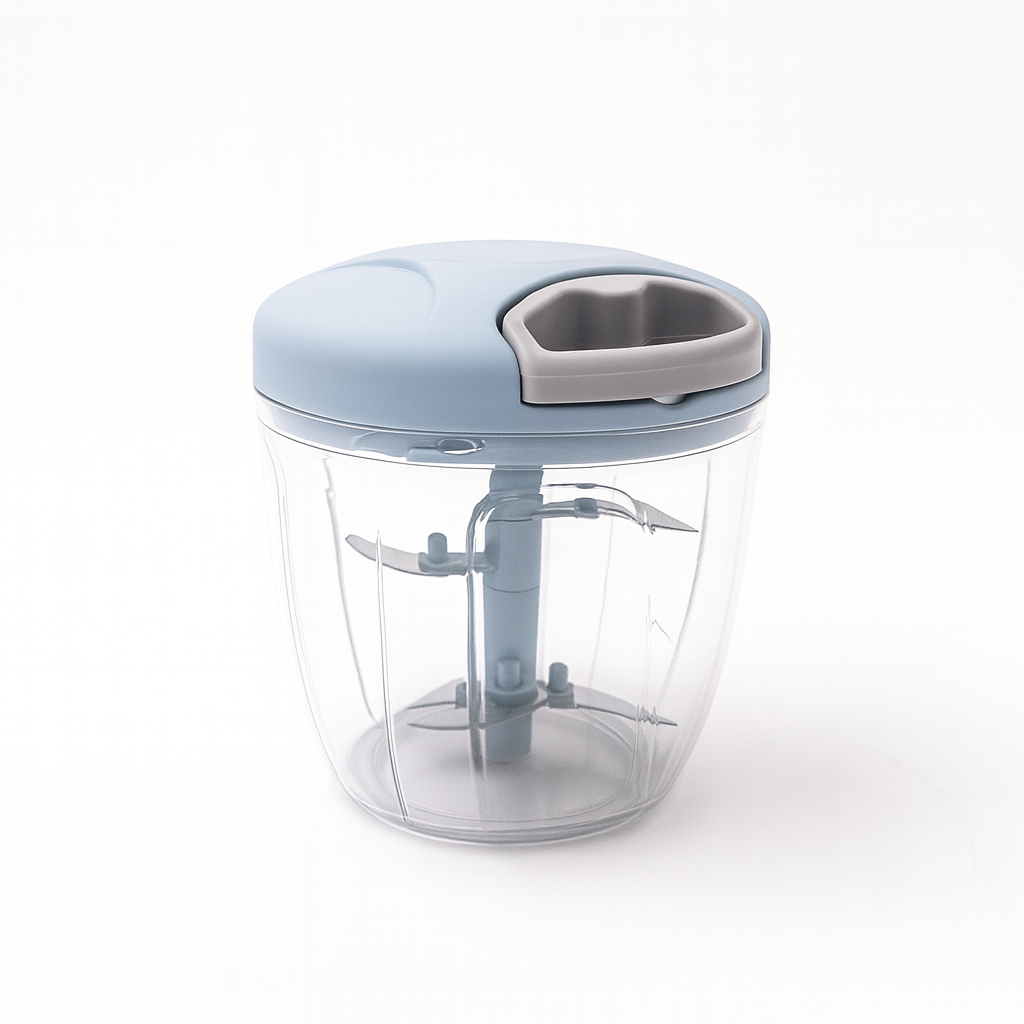 Triturador de Alimentos 900ml 5 Lâminas Inox Afiadas Base Antiderrapante Manual com Corda