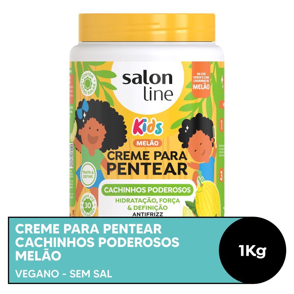 Creme para Pentear Cachinhos Poderosos Melão Salon Line 1kg em Oferta na Shopee
