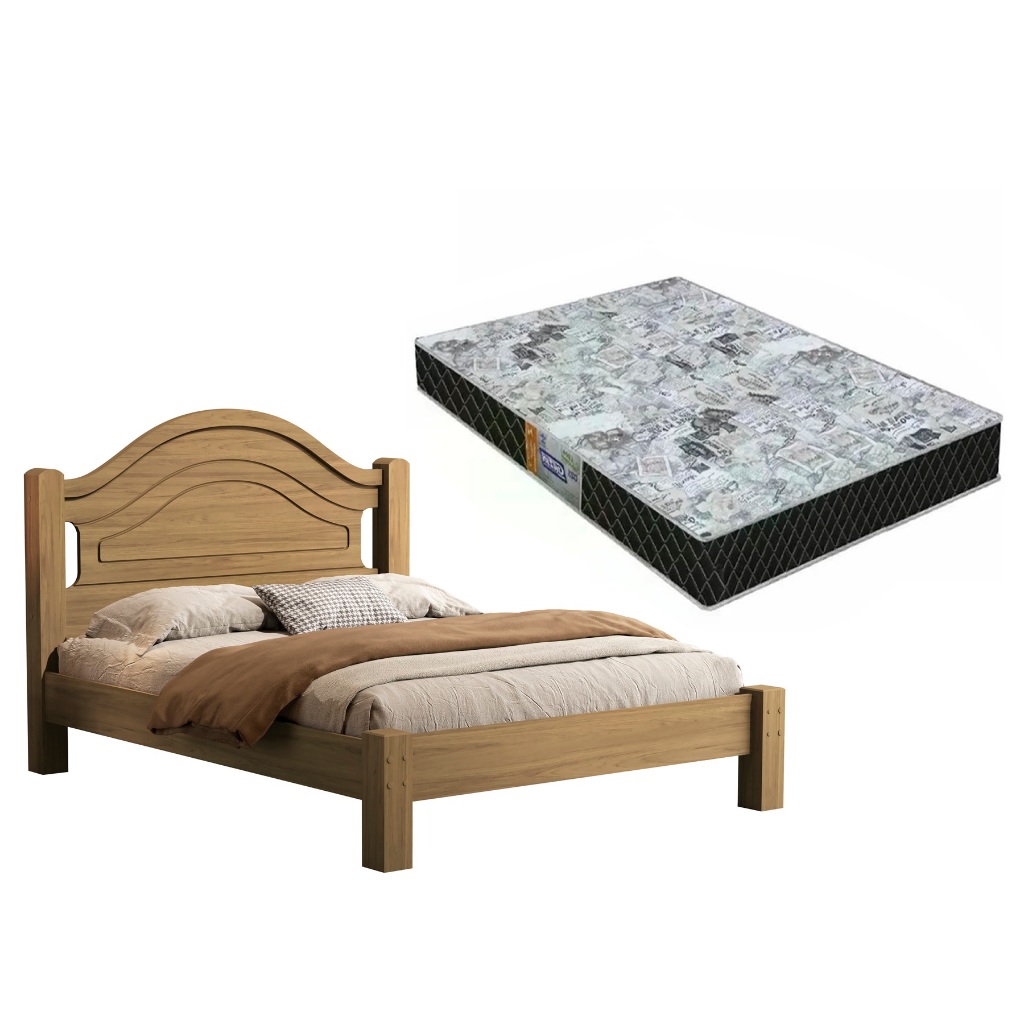 CAMA CASAL ISIS 100% MDF PARA COLCHÃO -SUPER REFORÇADA -BASOTO C/ COLCHÃO CASAL D23 GAZIN
