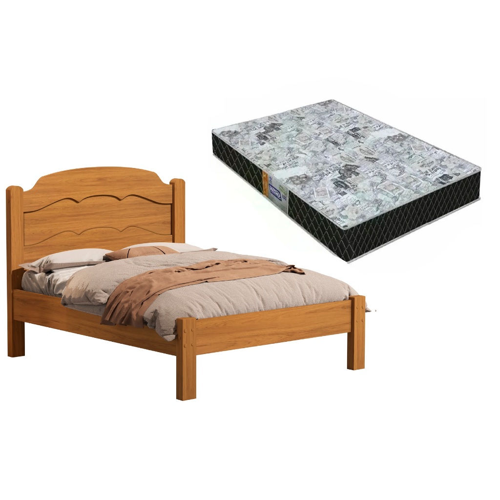 CAMA CASAL LAIS 100% MDF PARA COLCHÃO -SUPER REFORÇADA - BASOTO C/ COLCHÃO GAZIN D23