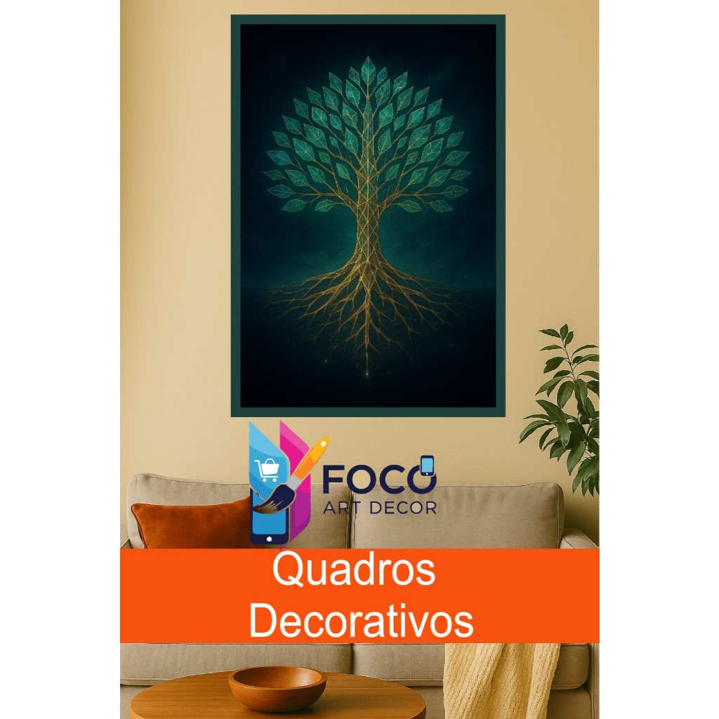 Imagem Quadro Decorativo Árvore da Vida Abstrato Moderno Chakra Espiritual Sala Quarto
