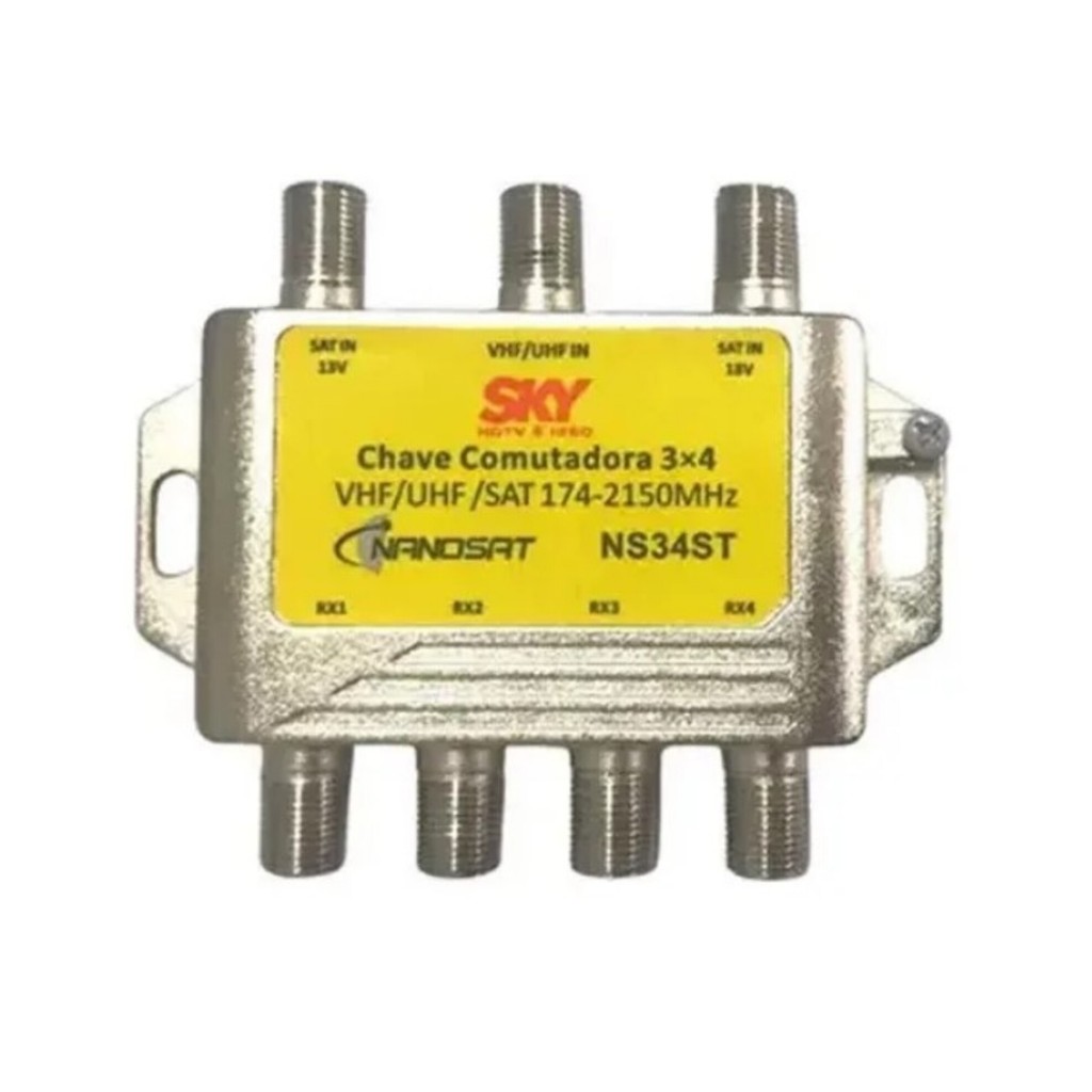 Chave Comutadora Sky 3x4 Kit 3 Peças Ns34st