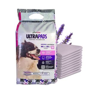 Tapete Higiênico Para Cães e Gatos Ultra Pad 30unidades 80x60cm Aroma Lavanda Alta Absorç…