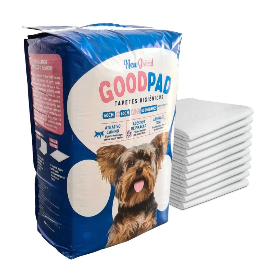 Tapete Higienico Good Pad Para Cães E Gatos 60x60 cm Com 50 Un