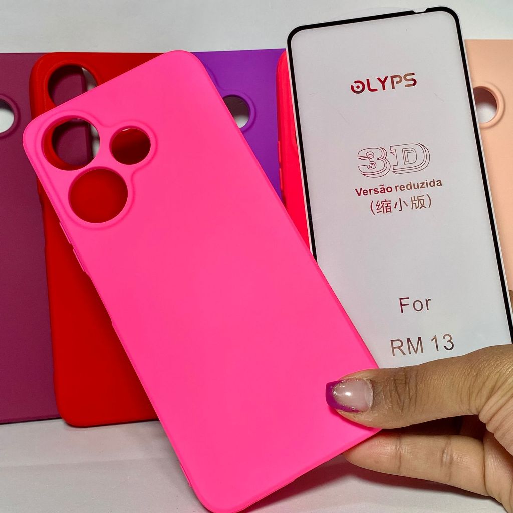 CAPA Redmi 13 + Película 3D KIT Redmi Capinha Case Protetora Silicone