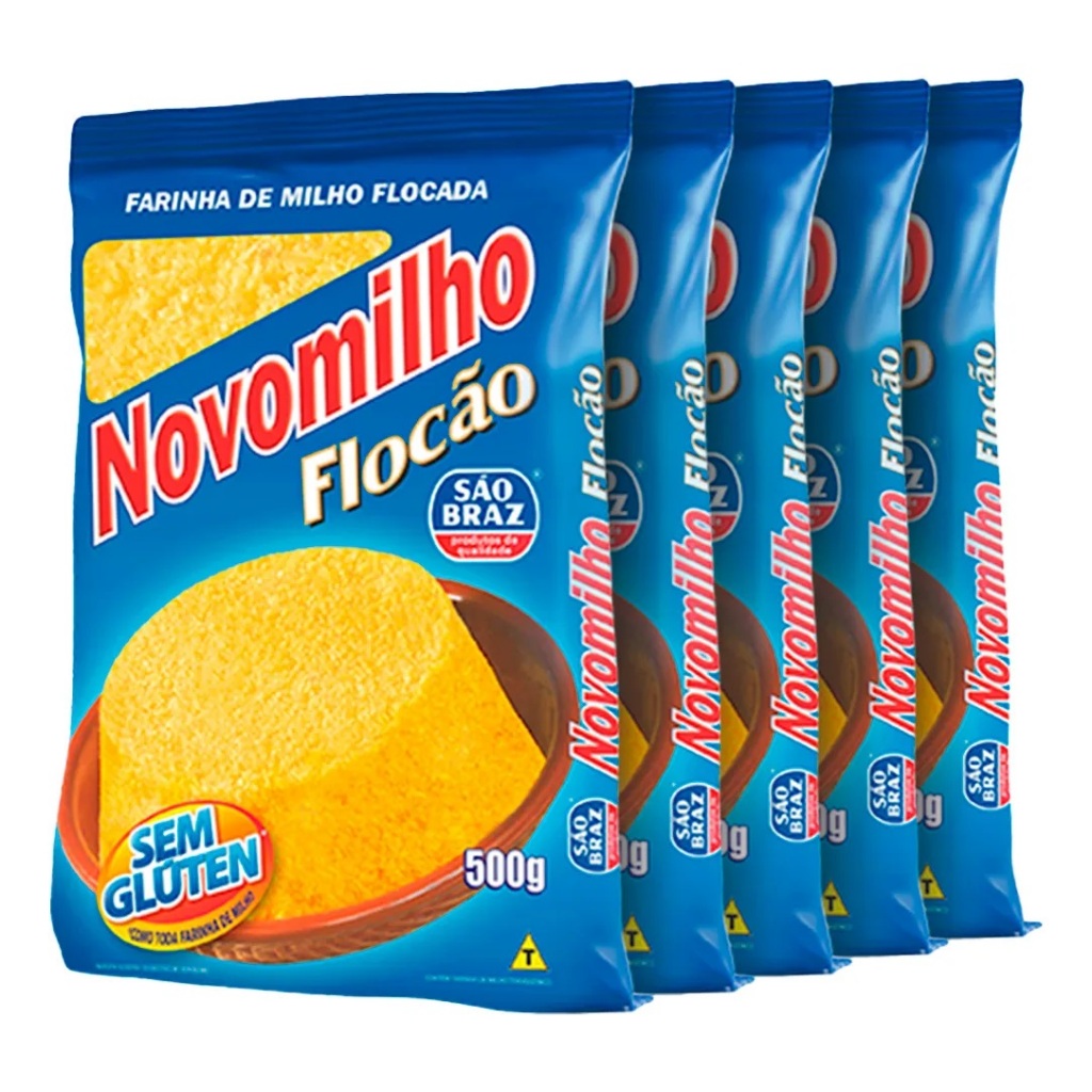 Flocão De Milho 500g São Braz Novomilho Para Cuscuz Bahia  5 Unidades
