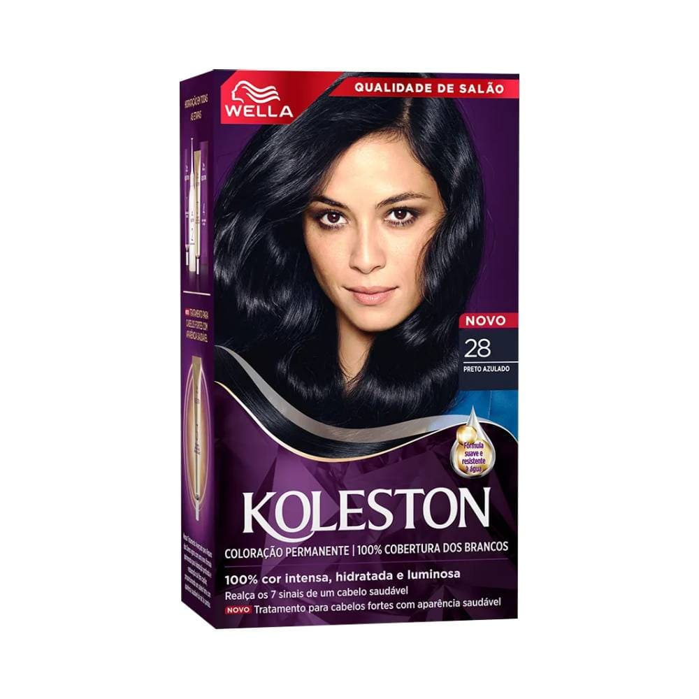 Coloração Permanente Koleston Preto Azulado 28 em Oferta na Shopee