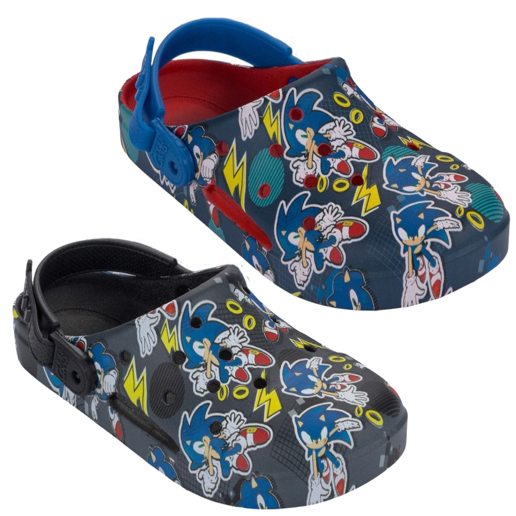 Babuche Sonic Original com NF Grendene Kids Fun Print 23273 Conforto Slip On Infantil Promoção