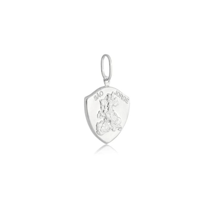 Pingente Prata Brasão São Jorge 1.50cm Prata Legitima 925