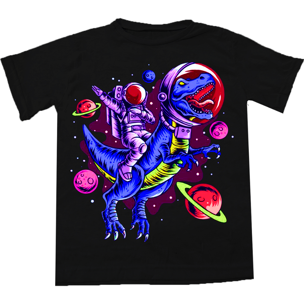 Camisa masculina Básica Camiseta Alta Qualidade 100% Algodão Estampa Dinossauro Astronauta Tamanho 2 ao GG
