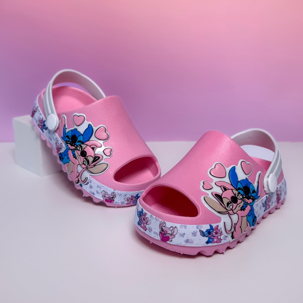 Sandália Stitch Infantil Slide Baby Stitch Confortável Macio e Antiderrapante