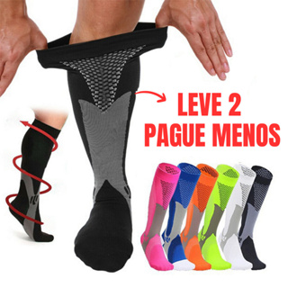 KIT 2 PARES Meia de Alta Compressão Profissional Estimula Circulação Corrida Ciclismo Varizes Alívio Gravidez em Oferta na Shopee