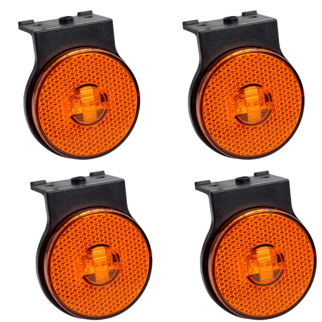 Kit 4 Lanterna LateraL LED Carreta Randon Bivolt 12V 24V Universal Caminhão Reboque