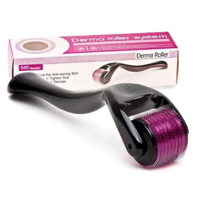Kit 2 dermaroller 0.5mm microagulhamento 540 agulhas crescimento capilar rejuvenescimento facial em Oferta na Shopee