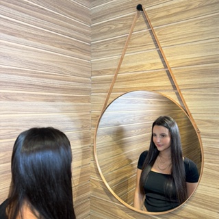 Espelho Adnet 50cm com Alça e Suporte para Banheiro Sala Lavabo Hall em Oferta na Shopee