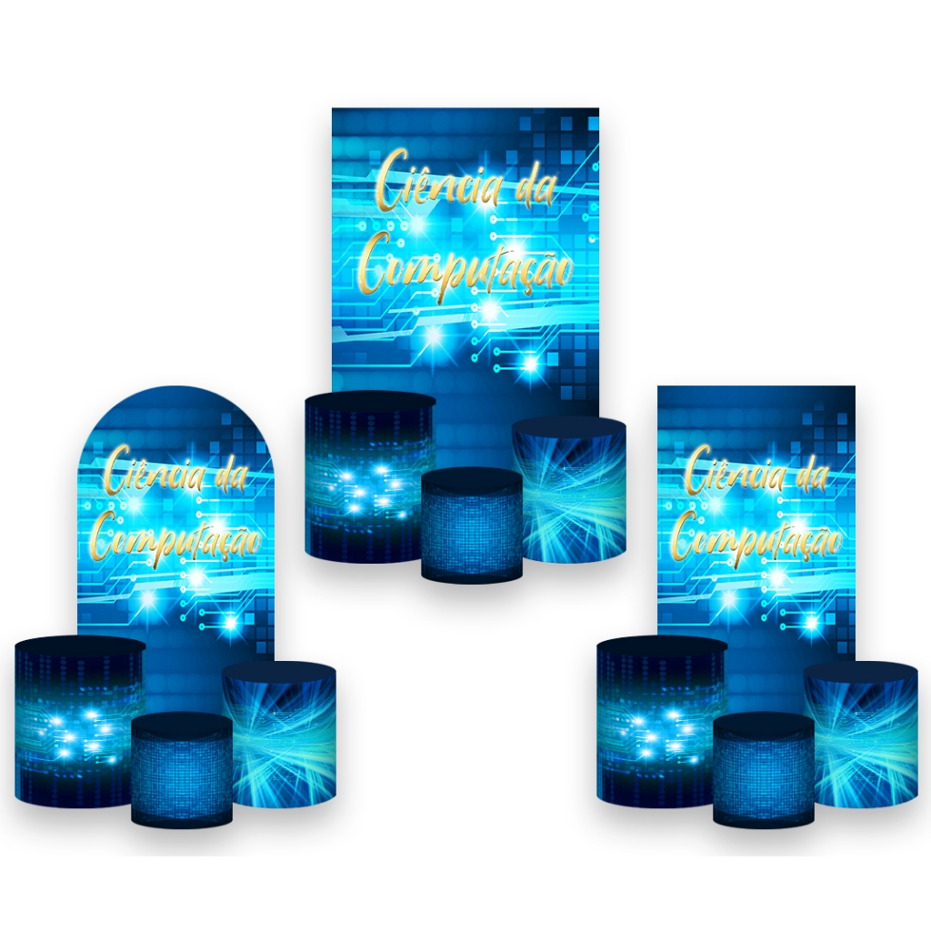 Painel De Festa Vertical + Trio De Capa Cilindro - Profissão Ciência da Computação 026