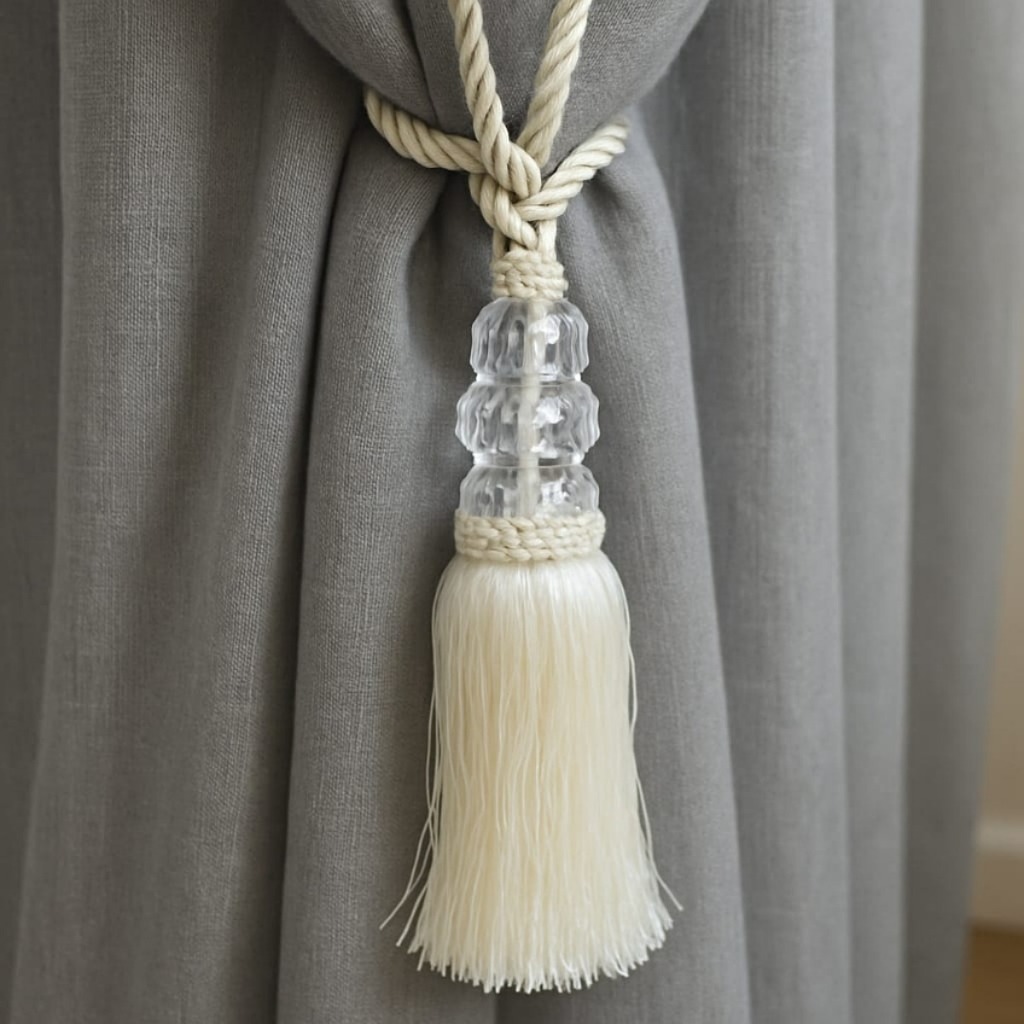 Kit Prendedor Abraçadeira Pingente Cordão para cortina - 2 peças - Sala Quarto Decoração Casa