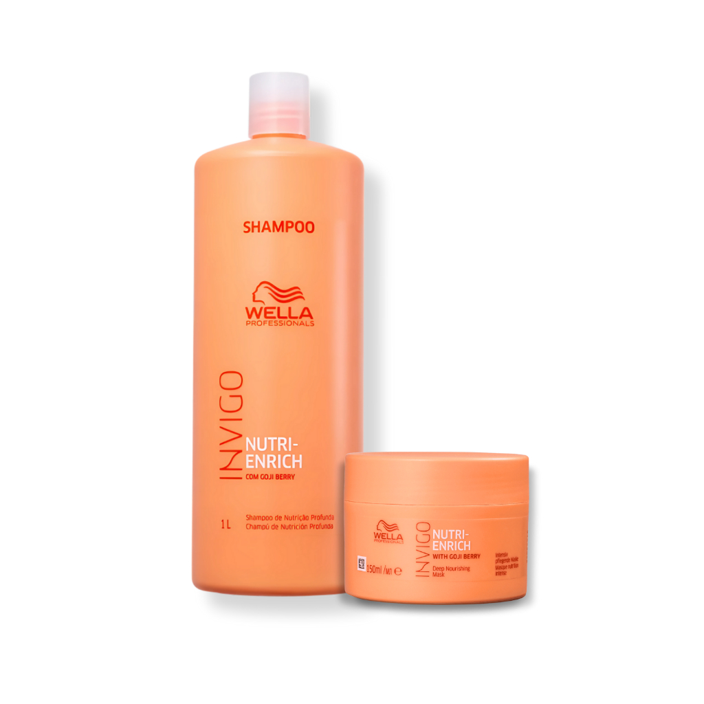 Kit Wella - Shampoo 1L e Máscara 150g Enrich em Oferta na Shopee