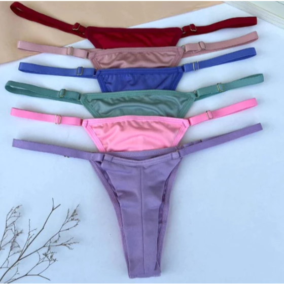 Kit 5 Calcinhas com Regulagem Fio Duplo Microfibra Fio Dental Tanga em Oferta na Shopee
