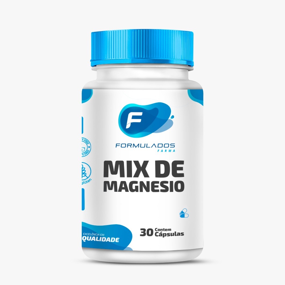 Mix Poderoso de Magnésio 3 TIPOS DE MAGNÉSIO Treo + Bisglicinato + Malato 30 ou 60 Doses