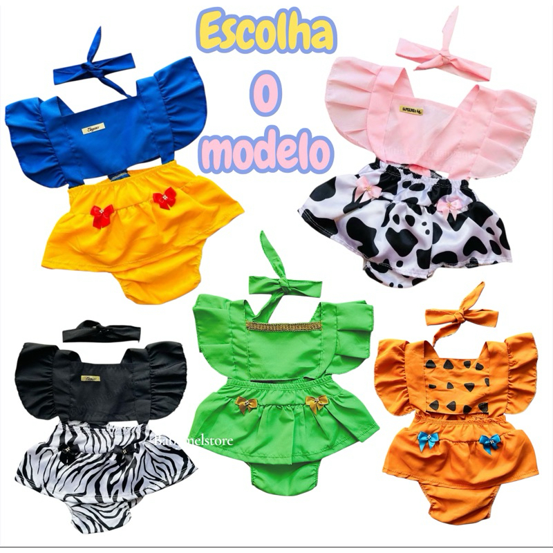Romper Body turbante Melhores temas Meninas envio imediato mesversario em Oferta na Shopee