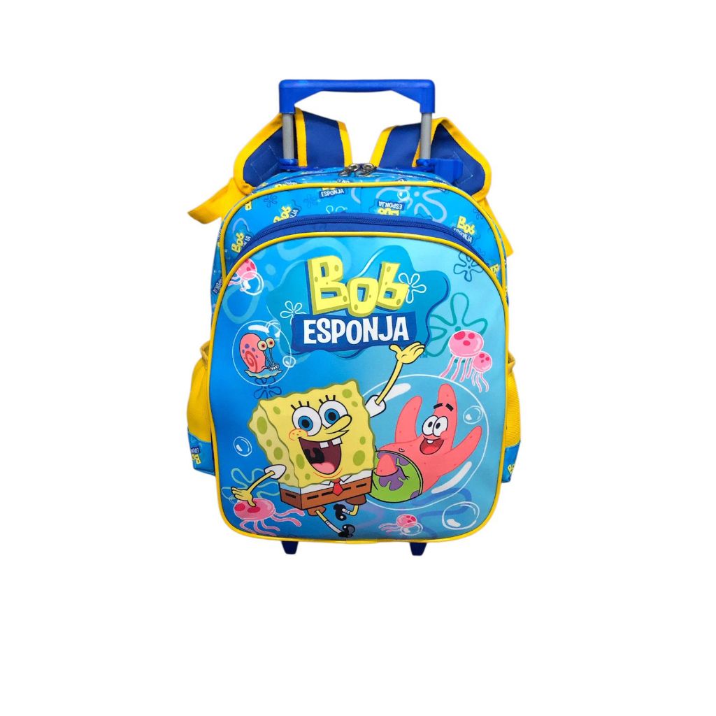 Mochila Infantil Bob Esponja E Patrick Estrela Rodinhas G Escolar em Oferta na Shopee