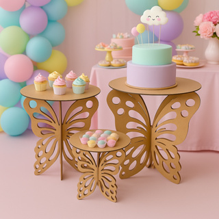 Kit Boleira Base Bolo Mdf Borboleta Decoração de Festa em Oferta na Shopee