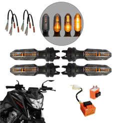 Monte seu Kit Pisca Seta Led Sequencial Stallion Relê e Adaptador Plug Para Honda Twister Titan Fan