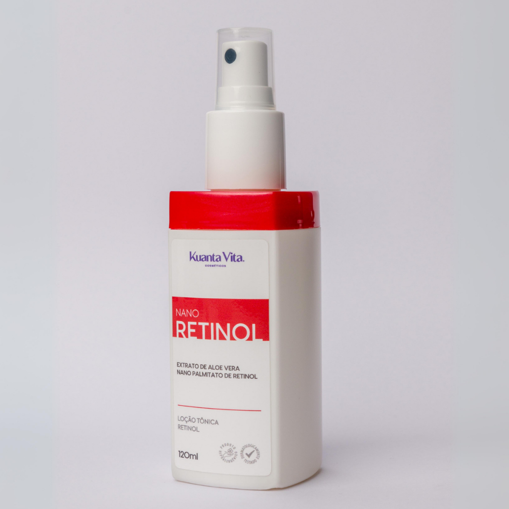 Loção Tônica Facial Nano Retinol Kuanta Vita 120ml Rejuvenesce Controla Oleosidade e Hidrata