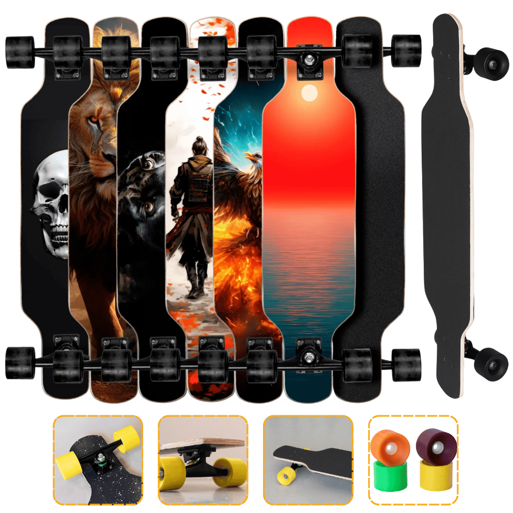 Skate Longboard Montado Simétrico Pronto Para Andar Vários Modelos Até 130kg