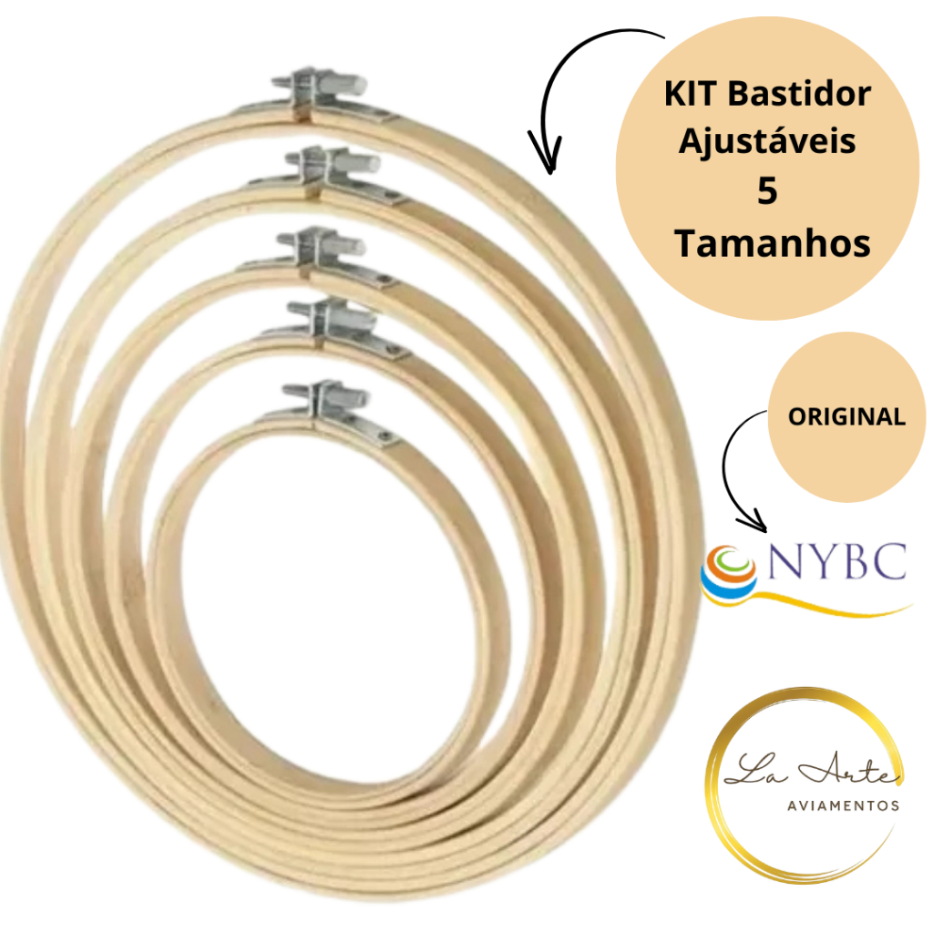 Kit Bastidores Bambu Ajustáveis - Madeira- 5 Tamanhos-NYBC-05 Tamanhos em Oferta na Shopee
