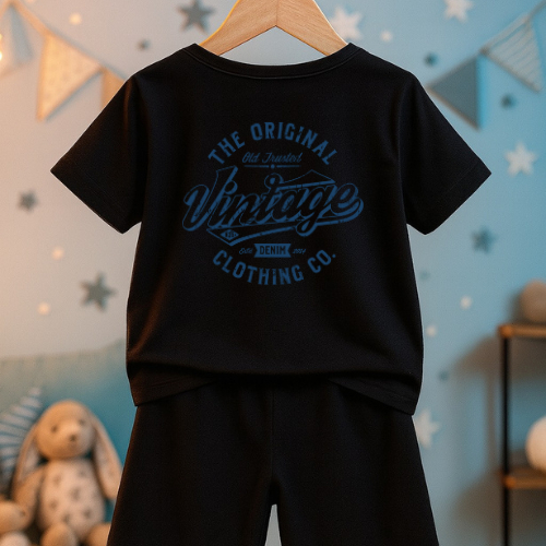 Conjunto Infantil Short Camiseta Estampado Vintage Varias Cores Camisa Premium