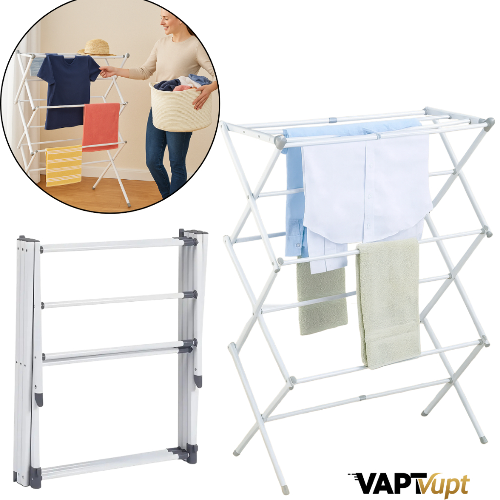Varal Vertical De Chão Retrátil Dobrável 3 Andares Reforçado Extensível Apartamento Quintal - Branco em Oferta na Shopee