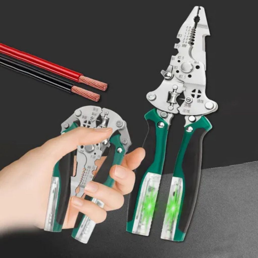 Descascador De Fio Dobráveis Com Detector De Tensão , Alicate Multifuncional Para Descascar Fios Cortar E Puxa