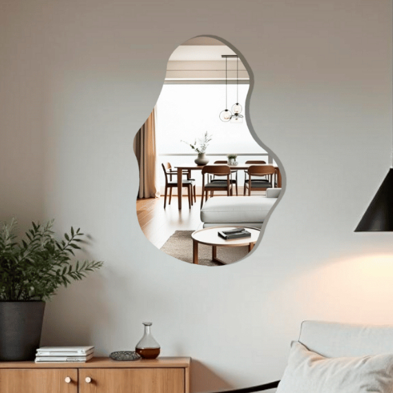 Espelho Orgânico Corpo Inteiro Grande 115x60cm Polido Decoração Pinterest Quarto Sala Banheiro em Oferta na Shopee