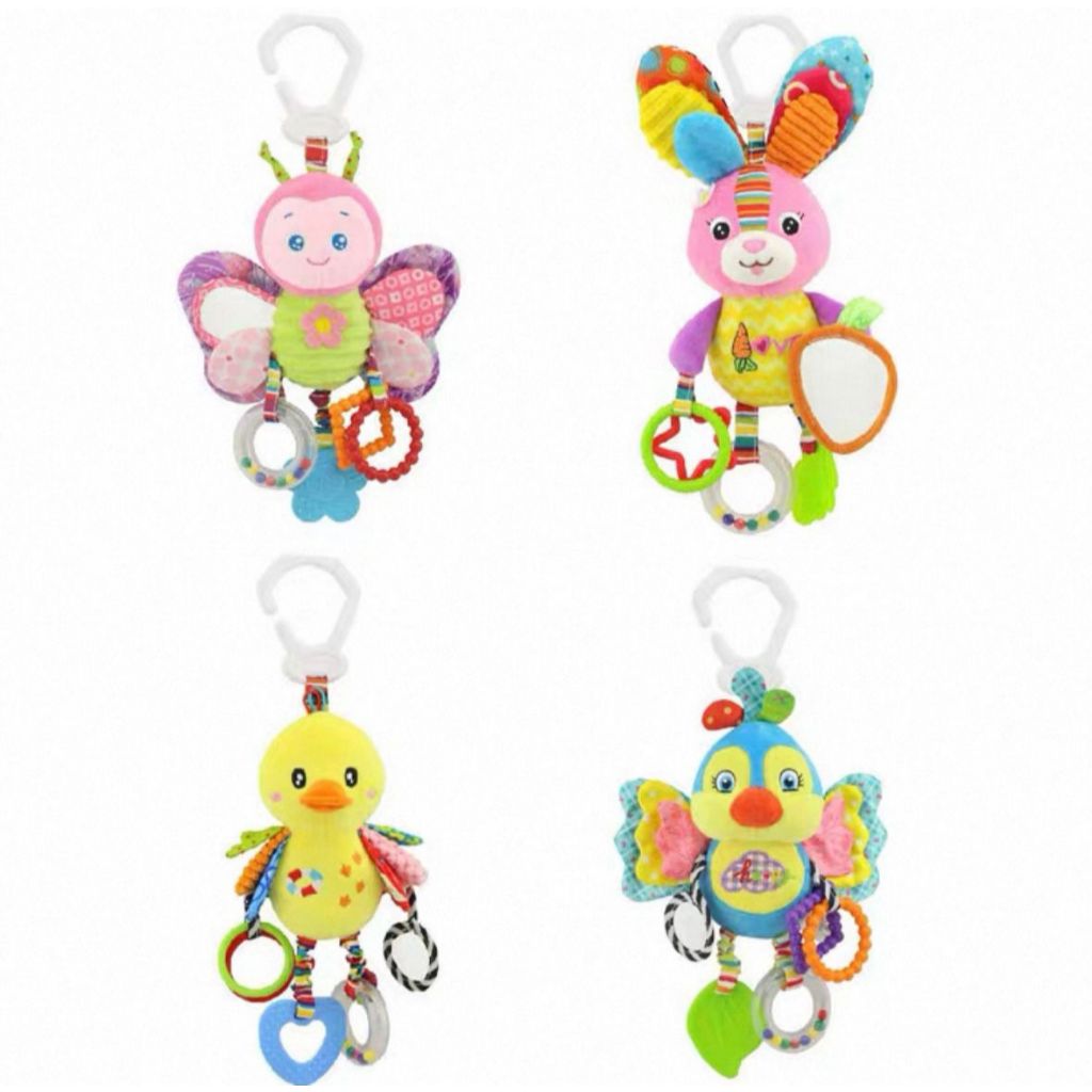 Brinquedo Mobile Pelúcia de Atividade Sensorial Chocalho e Mordedor Para Criança e Bebê