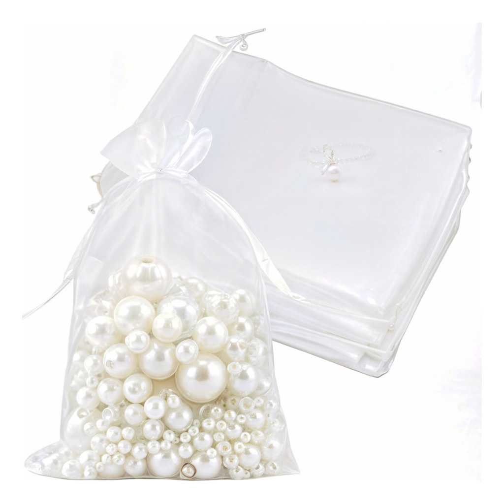 Kit 100 Saquinho Saco Organza 10x15 Branco Lembrancinha Joia em Oferta na Shopee