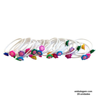 Kit Pulseira Infantil 25Un Flor Colorida Lembrancinha Brinsilios em Oferta na Shopee