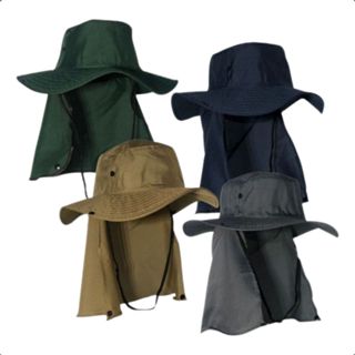 Chapéu com Protetor de Pescoço e Aba Larga – Proteção Solar Estilo Australiano para Pesca e Trilhas em Oferta na Shopee
