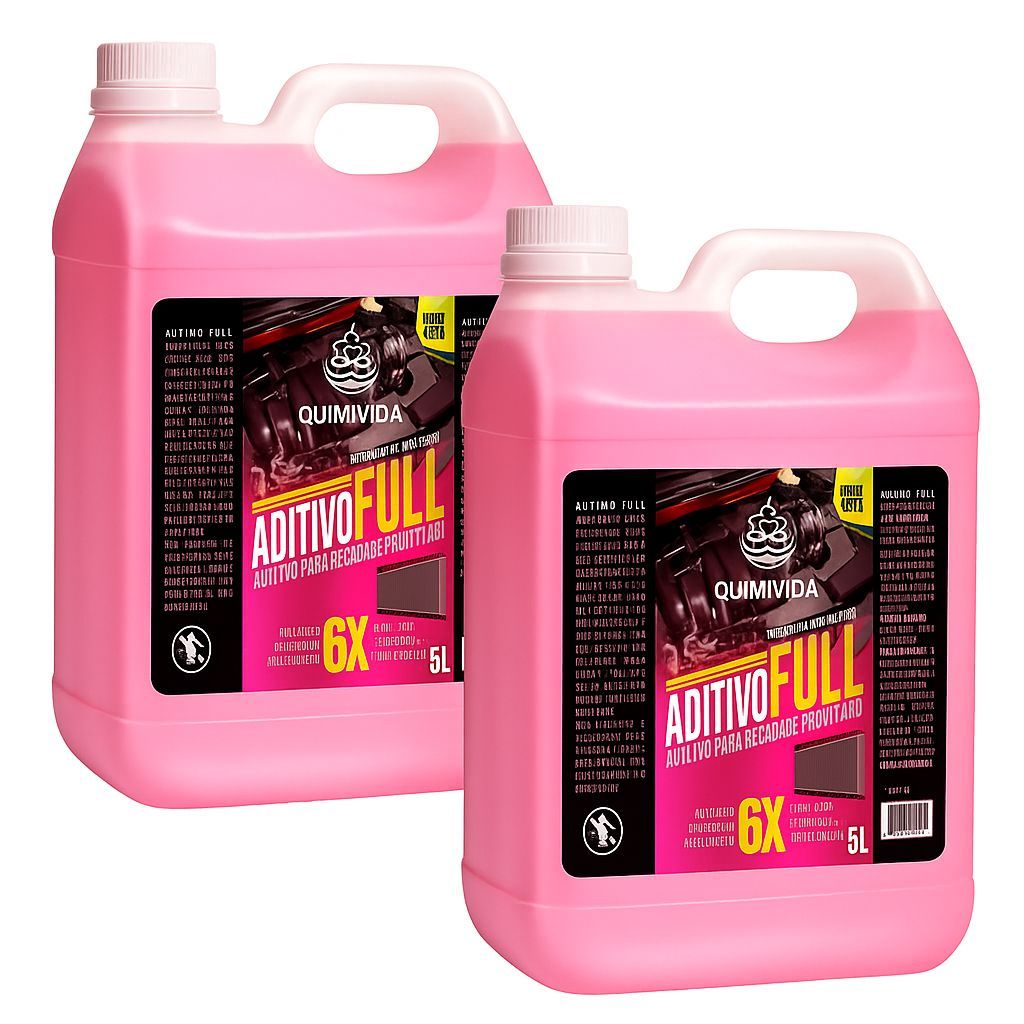Kit 2 Aditivos Fluído Líquido Radiador Pronto Uso 5litros-QUIMIVIDA em Oferta na Shopee