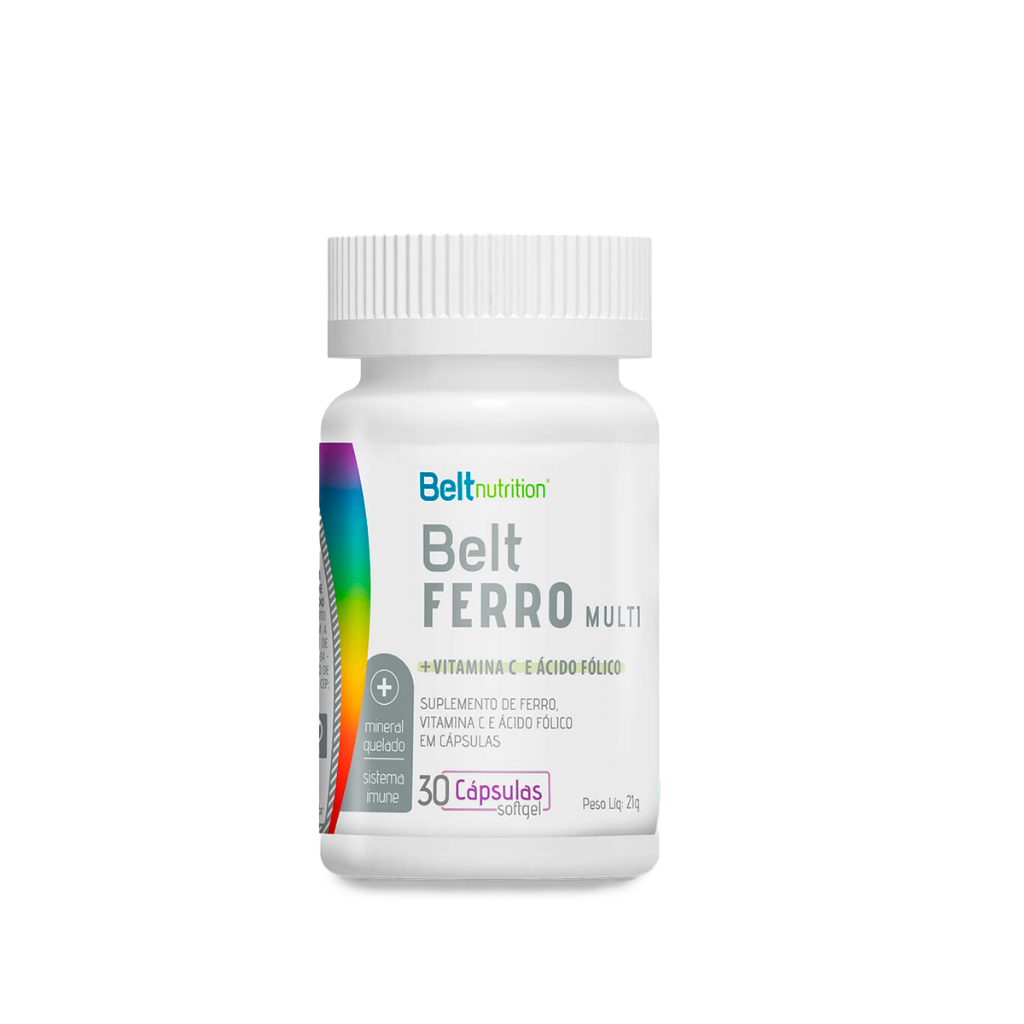 Ferro e Vitamina C + Ácido Fólico - 30 Cápsulas - Beltnutrition em Oferta na Shopee