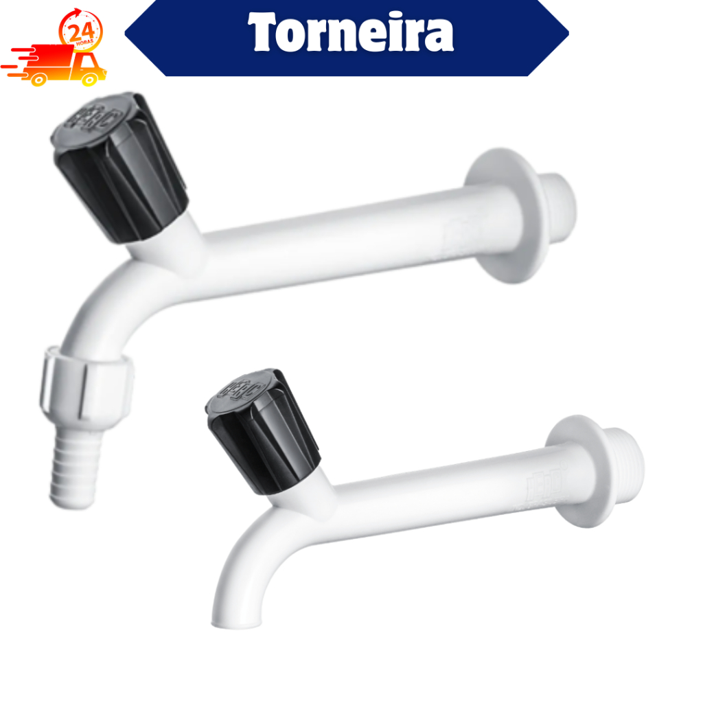 Torneira tanque parede 10cm ou 15cm 1/2 de rosca com e sem bico em Oferta na Shopee