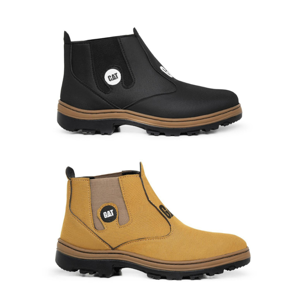 Kit 2 Pares Botina Bota Confortável Estiloso de Couro SIntético Tecido Interno Fácil de Calçar Com Elástico em Oferta na Shopee