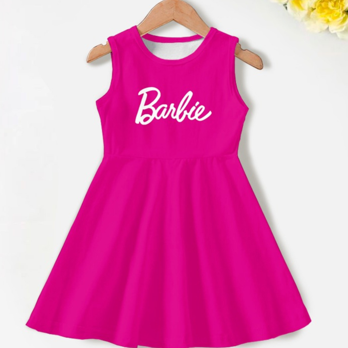 Vestido  Personalizado Infantil Pink B em Oferta na Shopee