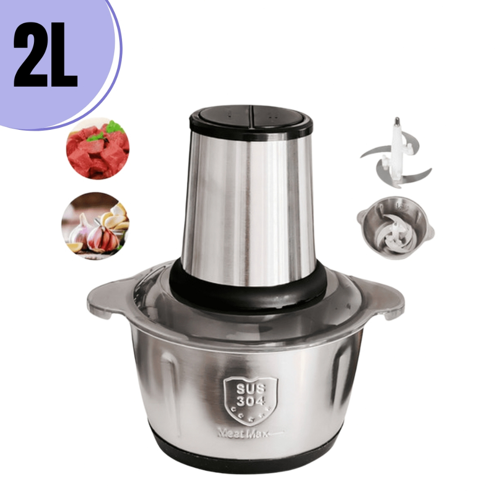 Multiprocessador Moedor Elétrico Mixer Picador Triturador Carne Legumes Inox 2 Litros 110v ou 220v em Oferta na Shopee