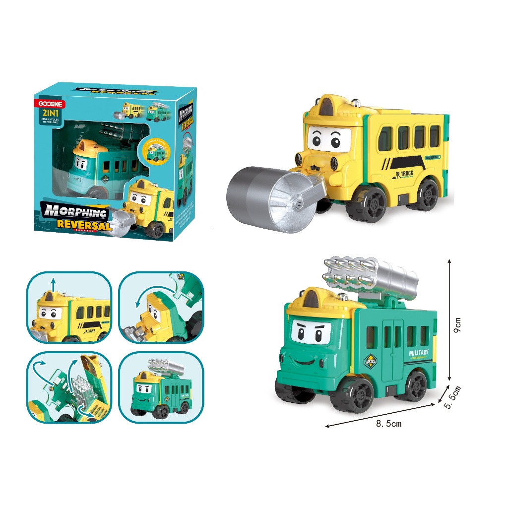 Caminhão de Fricção 2 em 1 Transformador Sortido - Tag Toys TGBUS01