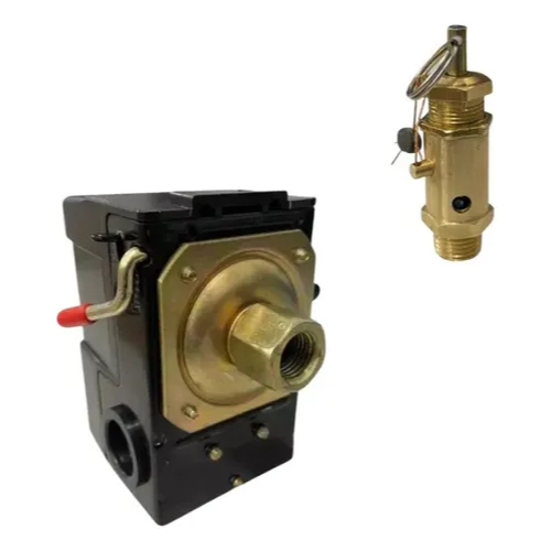 Kit Pressostato 100-140 Psi + Válvula Segurança 150 Psi