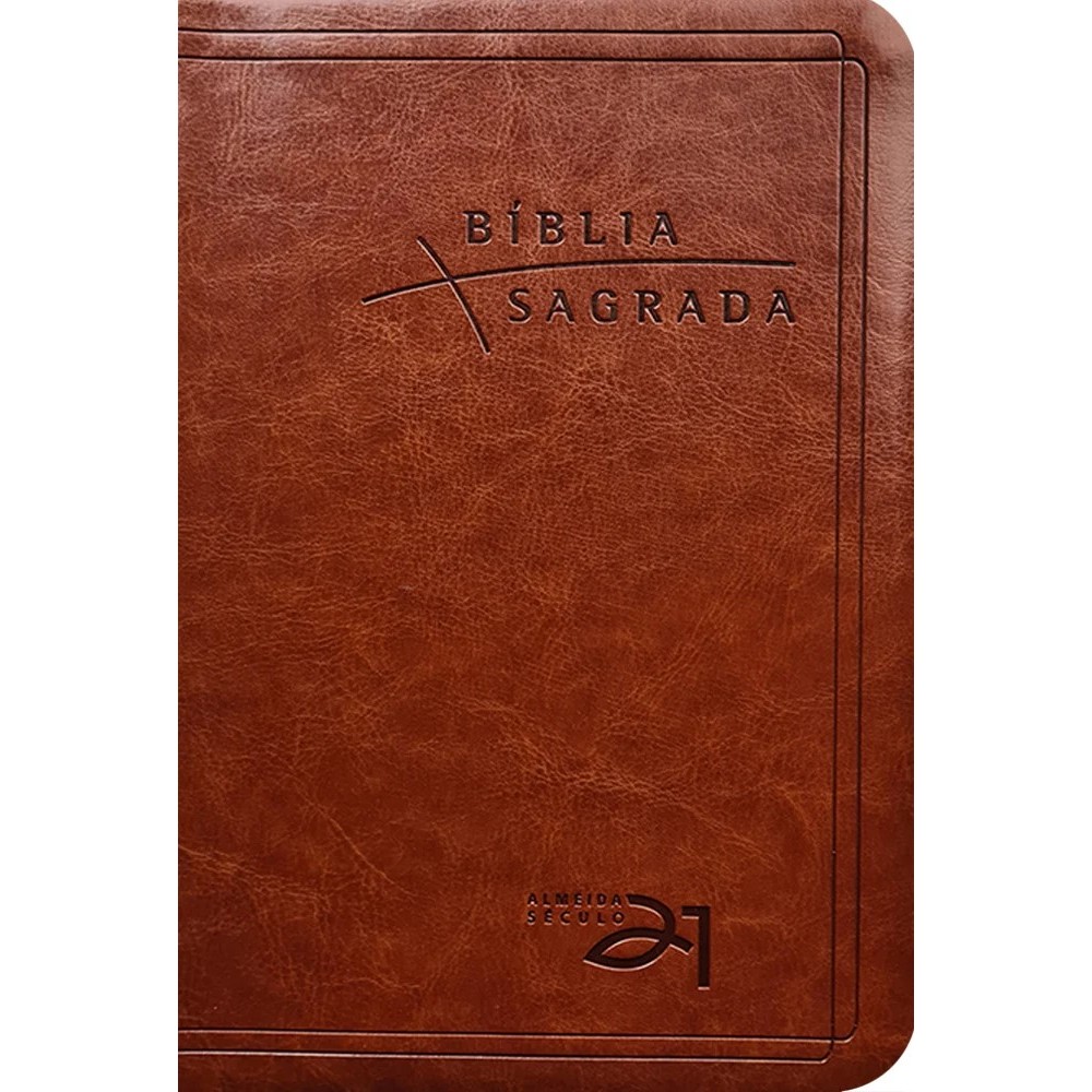 Bíblia Sagrada - A21 - C/ Referencias Cruzadas - Capa Luxo Marrom