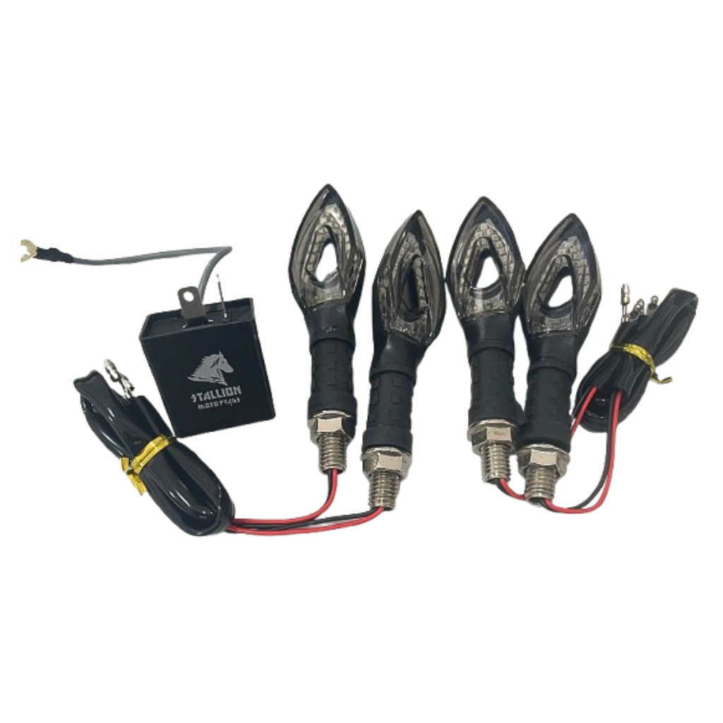 Kit Piscas Setas de Led Modelo Flecha Vazado Fume Claro E Rele Moto Honda CB 500 HORNET